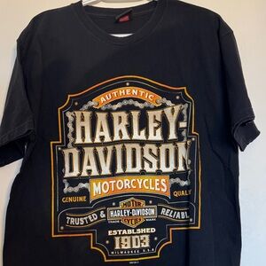 Harley-Davidson Black and Orange Graphic Tee